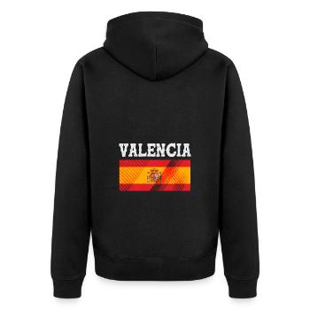 Spanish Valencia - Unisex Premium Organic Zip Hoodie - black - Back - Nico (187cm)