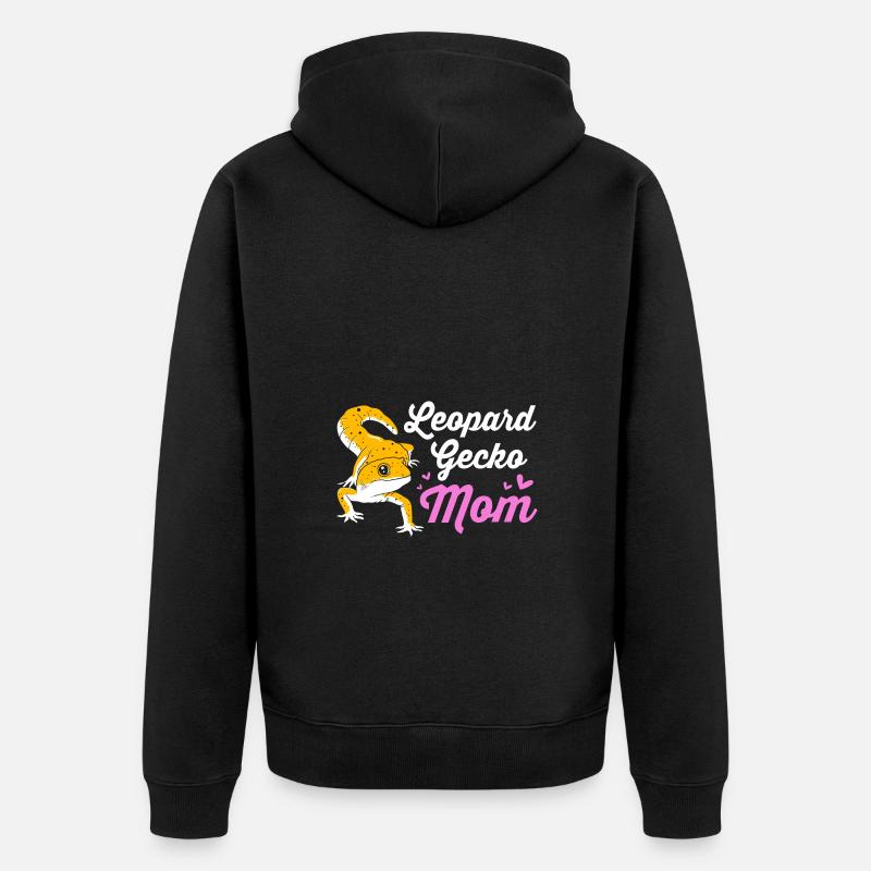 Leopard Gecko - Unisex Premium Organic Zip Hoodie - black