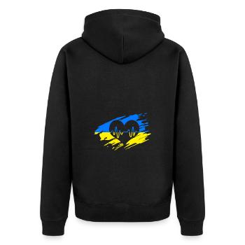 Ukraine - Veste à capuche bio Premium Unisexe - noir - Dos - Nico (187cm)