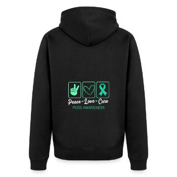 Sensibilisation au SOPK - Veste à capuche bio Premium Unisexe - noir - Dos - Nico (187cm)