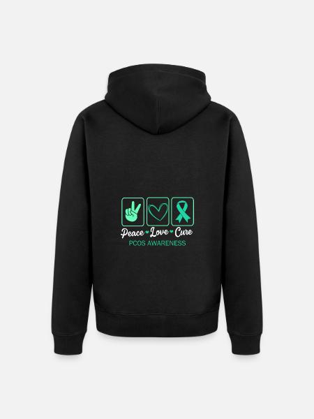 Pcos-Bewusstsein - Unisex Premium Bio Zip Hoodie - Schwarz