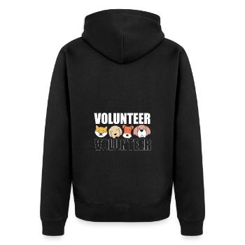 Hund Rettung Tierrechte Tierrettung Tierheim - Unisex Premium Bio Zip Hoodie - Schwarz - Hinten - Nico (187cm)