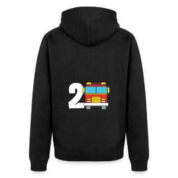 Fire engine children's birthday party - Unisex Premium Organic Zip Hoodie - black - Back - Nico (187cm)