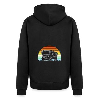 Remorque de chantier Véhicule Fête d’anniversaire des enfants - Veste à capuche bio Premium Unisexe - noir - Dos - Nico (187cm)