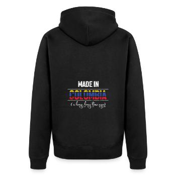 Kolumbien - Unisex Premium Bio Zip Hoodie - Schwarz - Hinten - Nico (187cm)