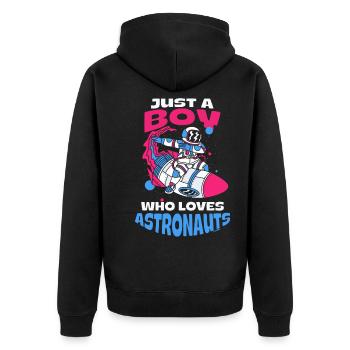 Seulement un garçon qui aime les astronautes - Veste à capuche bio Premium Unisexe - noir - Dos - Nico (187cm)