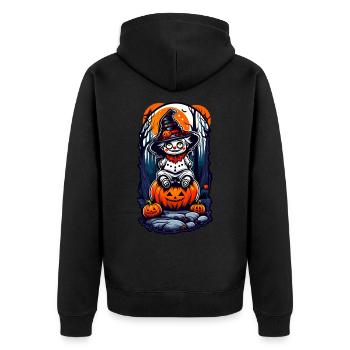 Halloween Clown 04 - Unisex Premium Bio Zip Hoodie - Schwarz - Hinten - Nico (187cm)