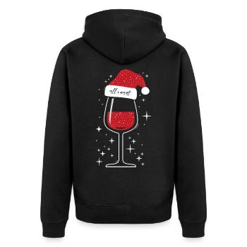Chapeau de Noël verre à vin - Veste à capuche bio Premium Unisexe - noir - Dos - Nico (187cm)