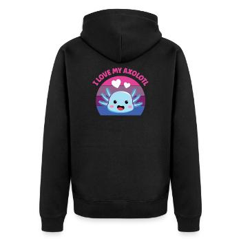 I Love My Axolotl Schwanzlurch Axolotls Salamander - Unisex Premium Bio Zip Hoodie - Schwarz - Hinten - Nico (187cm)
