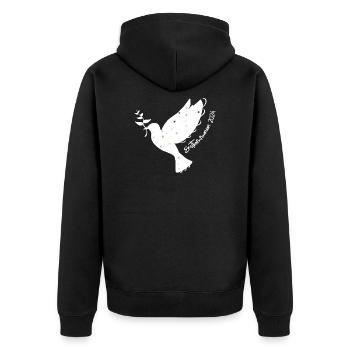 Erstkommunion 2024 1. Heilige Kommunion Taube - Unisex Premium Bio Zip Hoodie - Schwarz - Hinten - Nico (187cm)