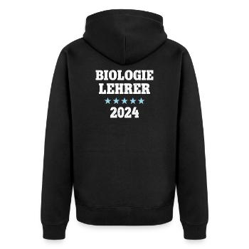 Biologie Studium Biologielehrer 2024 Lehramt Bio - Unisex Premium Bio Zip Hoodie - Schwarz - Hinten - Nico (187cm)