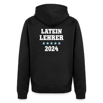 Latein Lehrer 2024 Lateinlehrer Latin Teacher - Unisex Premium Bio Zip Hoodie - Schwarz - Hinten - Nico (187cm)