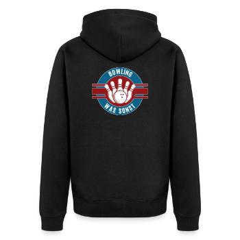 Bowling Was Sonst Bowlen Team Mannschaft Kegeln - Unisex Premium Bio Zip Hoodie - Schwarz - Hinten - Nico (187cm)