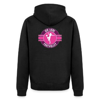Ich Liebe Footvolley Footvolleyerin Team Mannschaf - Unisex Premium Bio Zip Hoodie - Schwarz - Hinten - Nico (187cm)