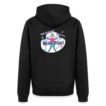 Skifahrer Ski Outfit Skisport Spruch Skiäuferin - Unisex Premium Bio Zip Hoodie - Schwarz - Hinten - Nico (187cm)
