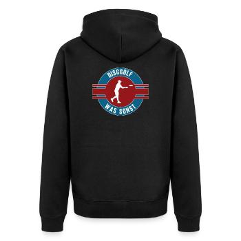 Discgolf Was Sonst Discgolfer Frisbee Spieler - Unisex Premium Bio Zip Hoodie - Schwarz - Hinten - Nico (187cm)