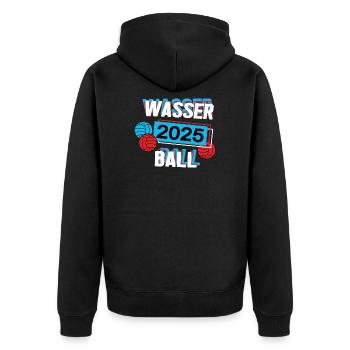 Wasserball 2025 Wasserballer Wasserballspieler - Unisex Premium Bio Zip Hoodie - Schwarz - Hinten - Nico (187cm)