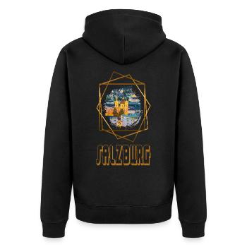 Salzbourg Autriche Skyline City Home Amour - Veste à capuche bio Premium Unisexe - noir - Dos - Nico (187cm)