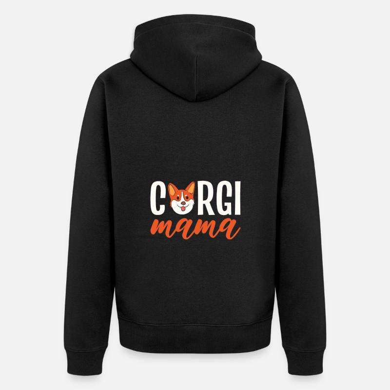 Corgi - Unisex Premium Bio Zip Hoodie - Schwarz