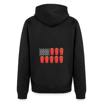 Beer Pong Beer Pong - Unisex Premium Organic Zip Hoodie - black - Back - Nico (187cm)