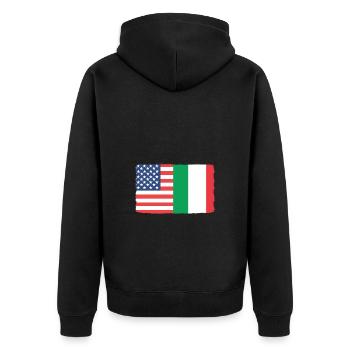 Italie Italie Italien Drapeau italien - Veste à capuche bio Premium Unisexe - noir - Dos - Nico (187cm)