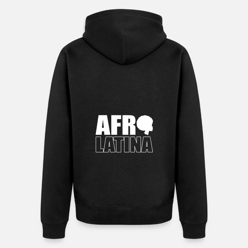 Afro Latina - Unisex Premium Bio Zip Hoodie - Schwarz