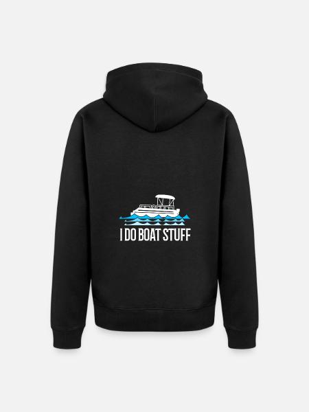 Pontonboot Boot Boote - Unisex Premium Bio Zip Hoodie - Schwarz