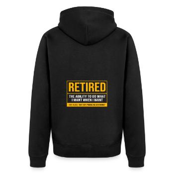 Retirement 2025 Pensioner Pension Pensioner - Unisex Premium Organic Zip Hoodie - black - Back - Nico (187cm)