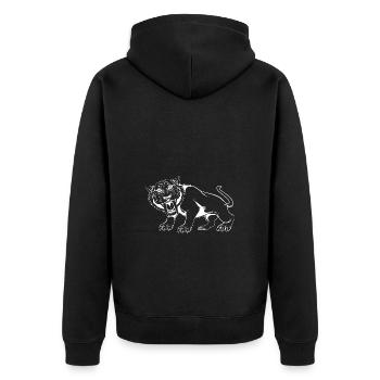 Tigre à dents de sabre - Veste à capuche bio Premium Unisexe - noir - Dos - Nico (187cm)