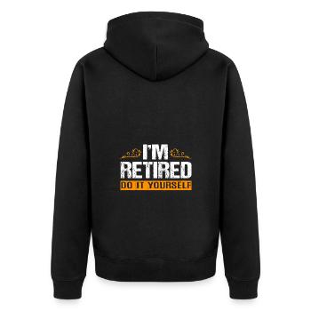 Pension 2025 Retirement 2025 Pensioner Pensioner Pensioner - Unisex Premium Organic Zip Hoodie - black - Back - Nico (187cm)