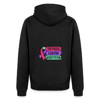 Schilddrüsenkrebs - Unisex Premium Bio Zip Hoodie - Schwarz - Hinten - Nico (187cm)