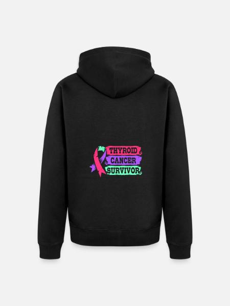 Thyroid cancer - Unisex Premium Organic Zip Hoodie - black