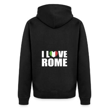 Italien Rom - Unisex Premium Bio Zip Hoodie - Schwarz - Hinten - Nico (187cm)