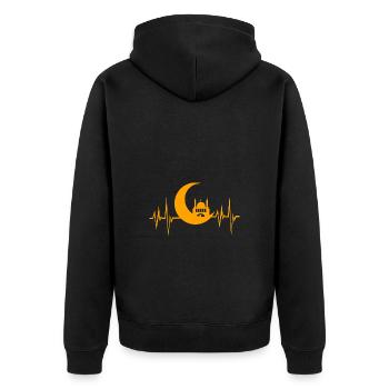 Islam musulman Femme musulmane Battement de cœur - Veste à capuche bio Premium Unisexe - noir - Dos - Nico (187cm)