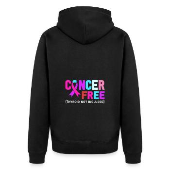 Schilddrüsenkrebs Krebs Schilddrüse - Unisex Premium Bio Zip Hoodie - Schwarz - Hinten - Nico (187cm)