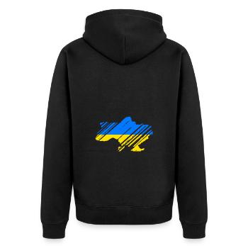 Ukraine - Veste à capuche bio Premium Unisexe - noir - Dos - Nico (187cm)