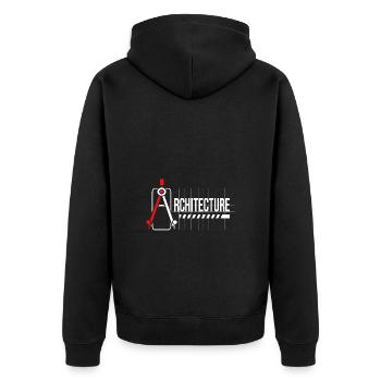 Architect Architecture - Unisex Premium Organic Zip Hoodie - black - Back - Nico (187cm)