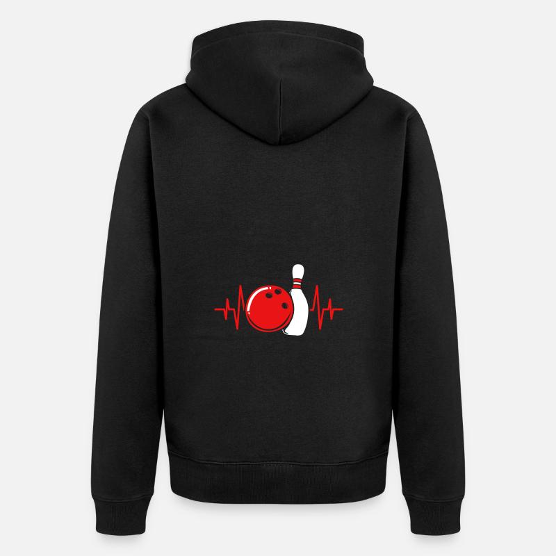 Bowling - Unisex Premium Bio Zip Hoodie - Schwarz