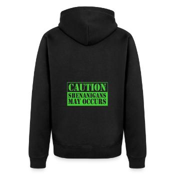 Shenanigan - Unisex Premium Organic Zip Hoodie - black - Back - Nico (187cm)