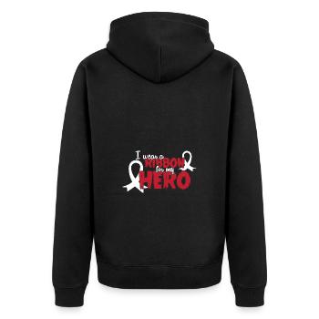 Lung Cancer Cancer Cancer Survivor Cancer Stinks - Unisex Premium Organic Zip Hoodie - black - Back - Nico (187cm)