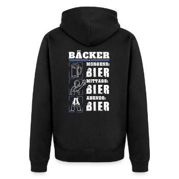 My daily routine as a baker - Unisex Premium Organic Zip Hoodie - black - Back - Nico (187cm)
