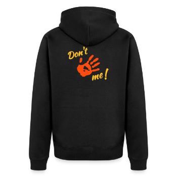 Dont touch me! - Unisex Premium Organic Zip Hoodie - black - Back - Nico (187cm)