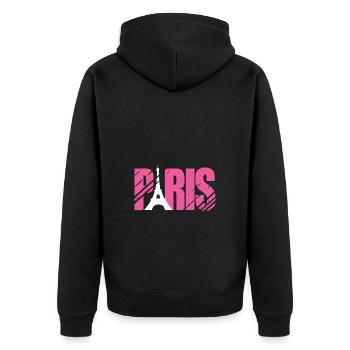 Frankreich - Unisex Premium Bio Zip Hoodie - Schwarz - Hinten - Nico (187cm)