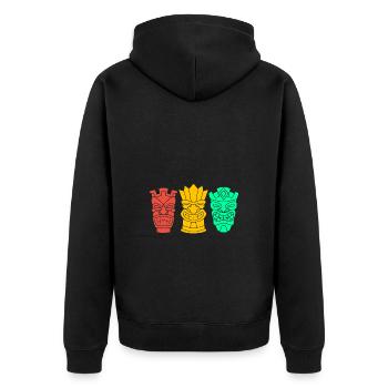 Maui Hawaii Hawaiian - Unisex Premium Organic Zip Hoodie - black - Back - Nico (187cm)