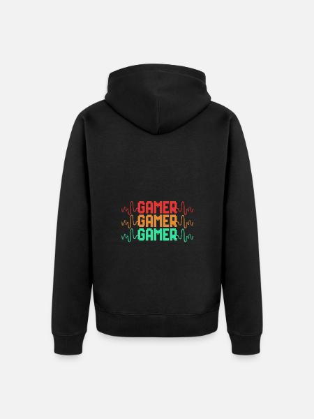 Gamer - Unisex Premium Organic Zip Hoodie - black