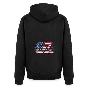 Hanukkah - Unisex Premium Organic Zip Hoodie - black - Back - Nico (187cm)
