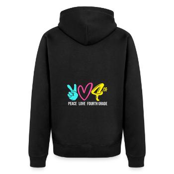 4th Grade - Unisex Premium Organic Zip Hoodie - black - Back - Nico (187cm)