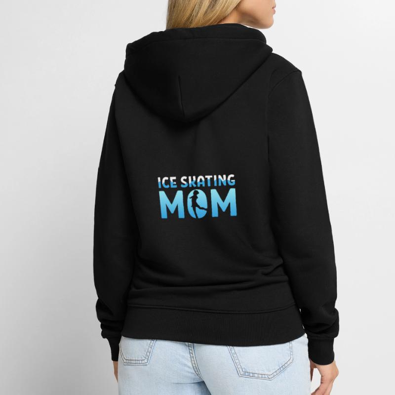 Schlittschuh Eislauf Mutter Mama Muttertag Unisex Premium Bio Zip Hoodie