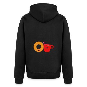 Bagel - Unisex Premium Bio Zip Hoodie - Schwarz - Hinten - Nico (187cm)