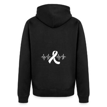 Lung Cancer Survivor Lung Heartbeat - Unisex Premium Organic Zip Hoodie - black - Back - Nico (187cm)